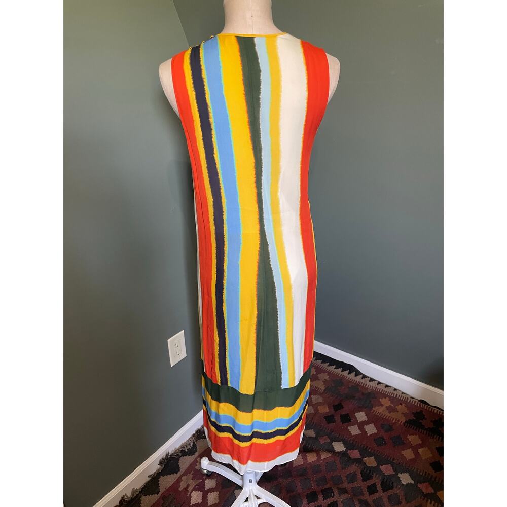 Tory Burch Bettina Silk Multicolor Striped Print Dress. Sz Small. - Picture 2 of 7